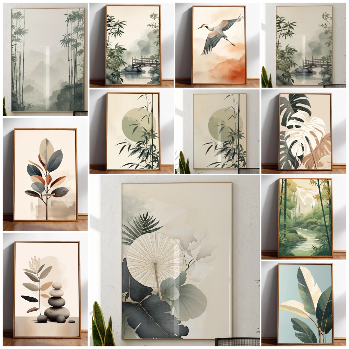 Japanese Zen Lifestyle - Japandi Wandkunst, minimal, botanisch, minimalistisch, japanischer